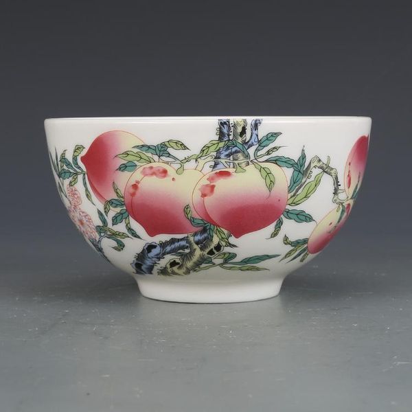 

bowls qing dynasty qianlong famille rose nine peach bowl antique porcelain ornament