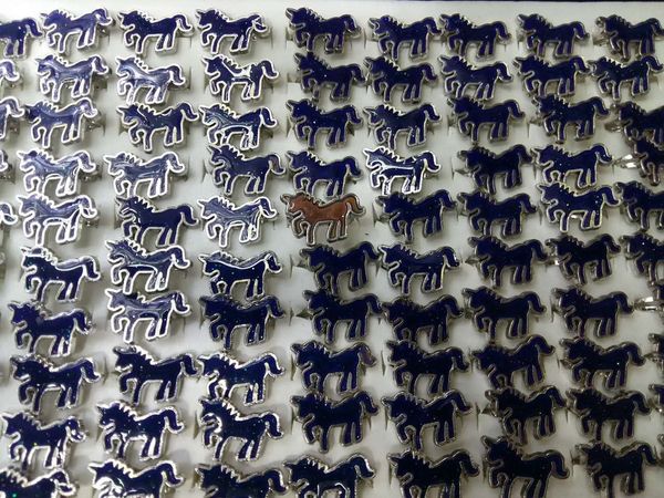 

cartoon animal horse mood ring adjustable band rings, Silver
