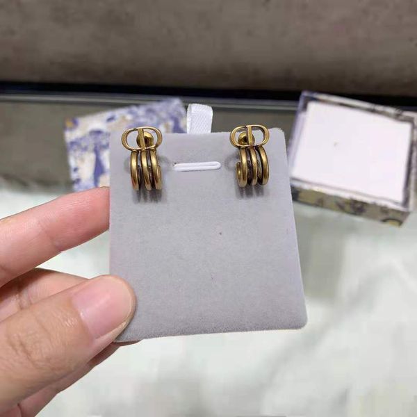 

aaa designer jewelry new letter three claw stud s925 silver needle fashion temperament earrings, Golden
