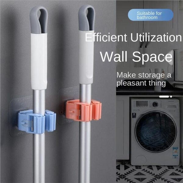 

hooks & rails multi-function non-trace mop frame hang sweep ride a clamp toilet and bathroom accessories