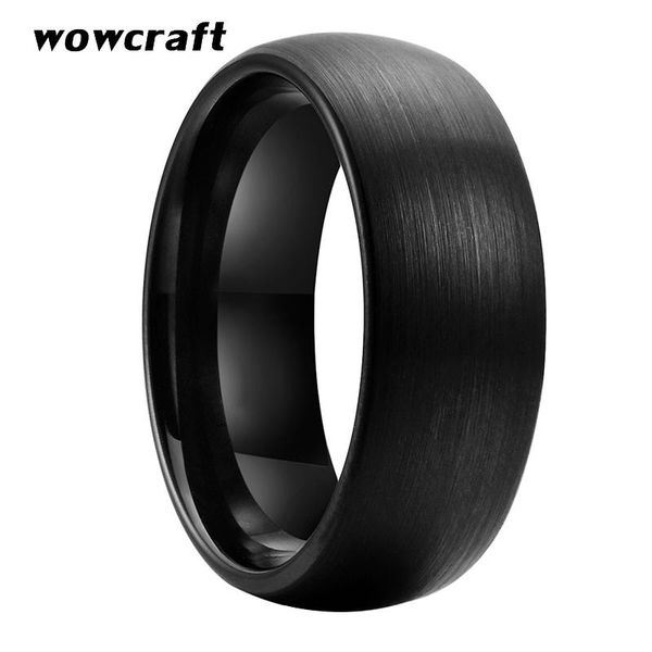 

wedding rings 8mm mens womens tungsten carbide black ring domed matte finish couple band comfort fit, Slivery;golden