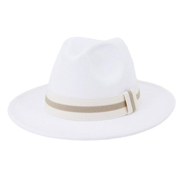 

wide brim hats women men formal dress wedding fedora solid belt green pink khaki camel felted winter hat, Blue;gray
