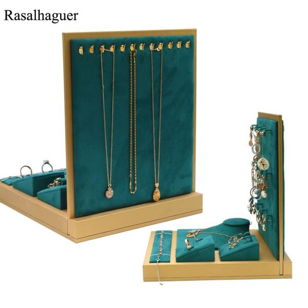 

jewelry pouches, bags 2022 green velvet 6 in just for one set necklace bracelet ring counter jewellry dispaly earring holder, Pink;blue