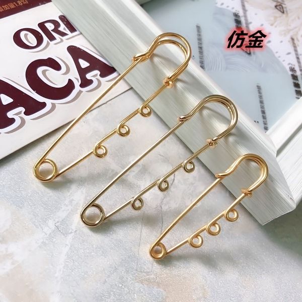 

dbch korean version high brooches quality brooch diy bie zhen accessory ring big color pins retention electroplating safety pin sweater acc, Gray