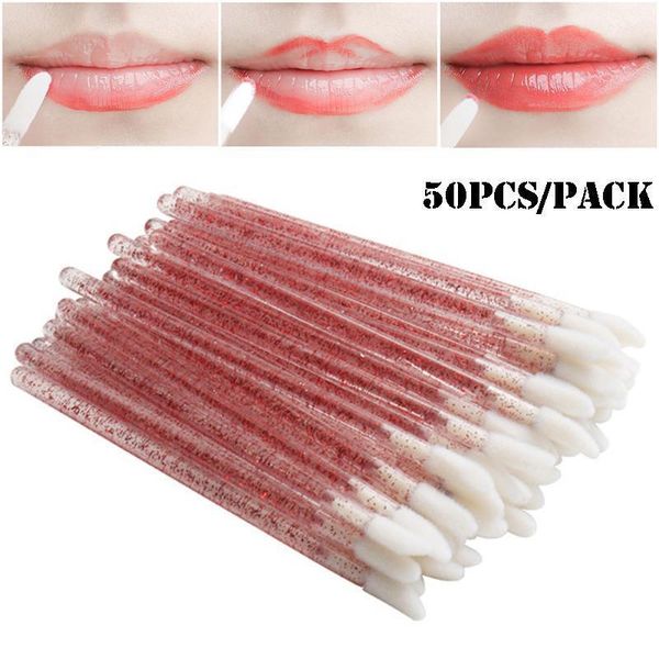 

pcs crystal lip brushes disposable mascara wands applicator cosmetic eyebrow eyeshadow brush lipstick makeup tools1
