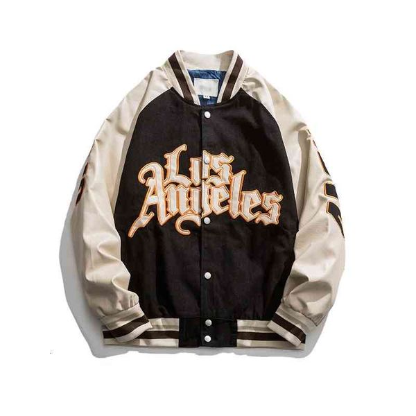 

women's jackets embroidery baseball loose coat women couple bomber varsity hip-hop street womens coats ins wu78, Black;brown