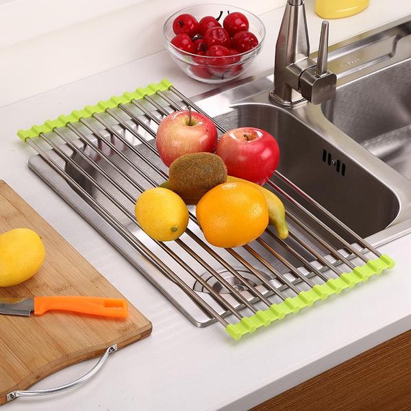 

kitchen storage & organization accessories foldable dish drying rack drainer over sink organizer