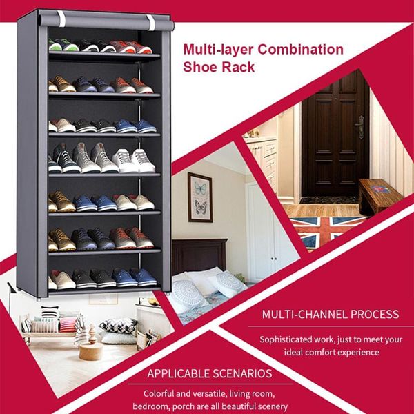 

clothing & wardrobe storage multilayer shoe rack detachable dustproof nonwoven fabric cabinet home standing space-saving stand holder shoes