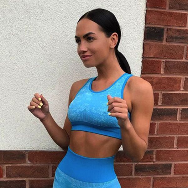 

bra set shark seamless yoga suit sports fitness vest female spring autumn winter, Red;black