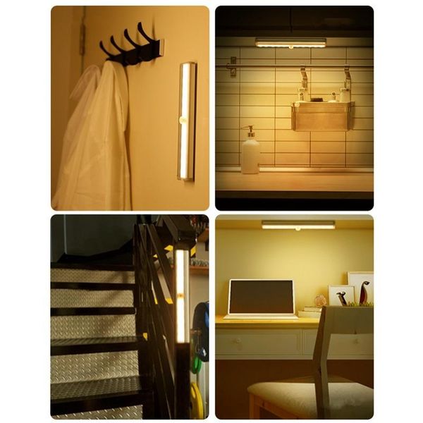 

led lights leds pir motion sensor light cupboard wardrobe bed lamp under cabinet night for closet stairs kitchen