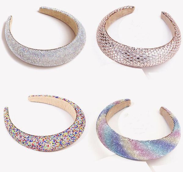 

3 styles of womens fashion inlaid rhinestone hair with turban womens summer refreshing and comfortable leisure sports headband jewelry and h, Silver