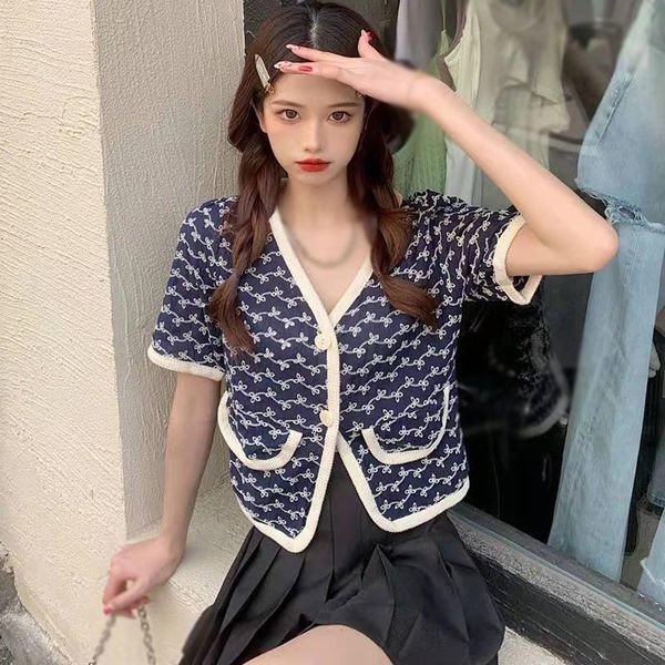 

women's t-shirt summer short sleeve blouse sweet crop turn down v collar botton shirts korean, White