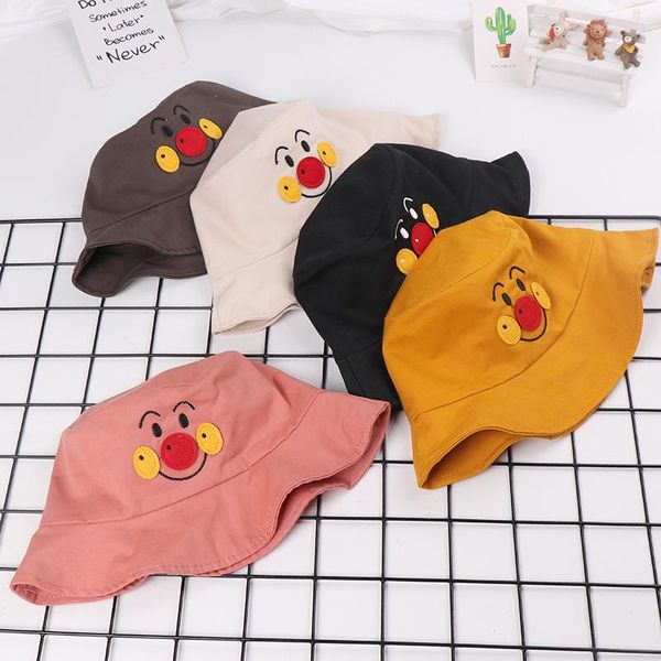 

cloches child fisherman hat monochrome baby ins cartoon sunshade anti-mite trend travel boy girl basin cap, Blue;gray