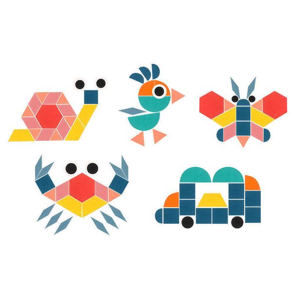 

180pcs wooden 3d jigsaw puzzle tangram montessori educational learning toys gifts geometric shape puzzles toy for children gifts