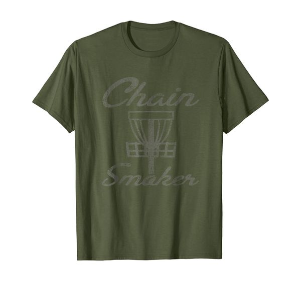 

chain smoker disc golf distressed t-shirt, White;black