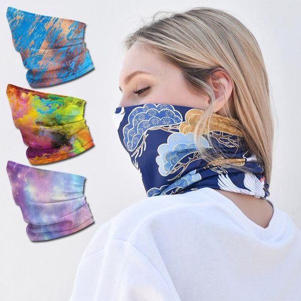 

scarves fishing windproof headband cycling bandana geometric printing outdoor accessories men women sunshade collar magic head scarf, Blue;gray