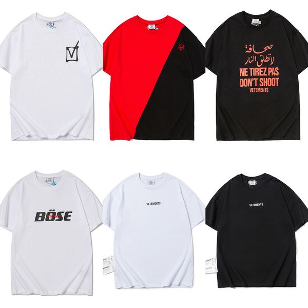 New Summer Vetement Laser Reflection T-Shirts Uomo Donne Moda Casual T Shirt 100% Cotone Vetements T-shirt X0726