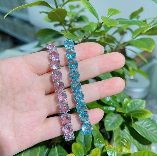 

link, chain ocean blue pink crystal 8mm fashion hand personality jewelry white elegant women sweet bracelet, Black