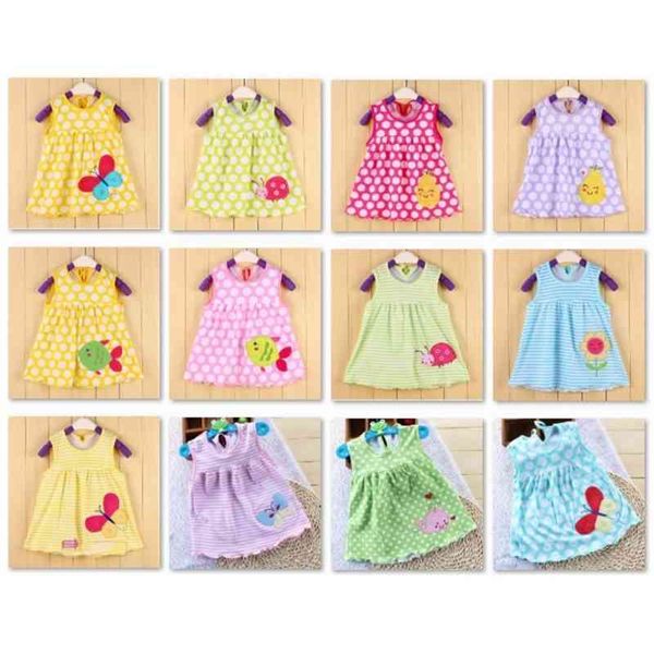 Cartoon Baby Girl Dress abiti da neonato T-shirt per bambini Maglioni estivi Bebe Abiti per ragazze Tutu Dress Outfits 210413