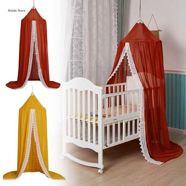 

crib netting xx9e baby cot hanging tent kids bed canopy lace curtains round dome