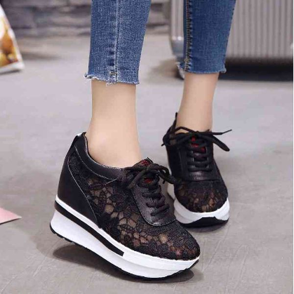 

dress shoes female sneakers with shoelaces, hidden shoes knitted or crocheted a platform to fit, for spring, summer and autumn, vm3a, Black
