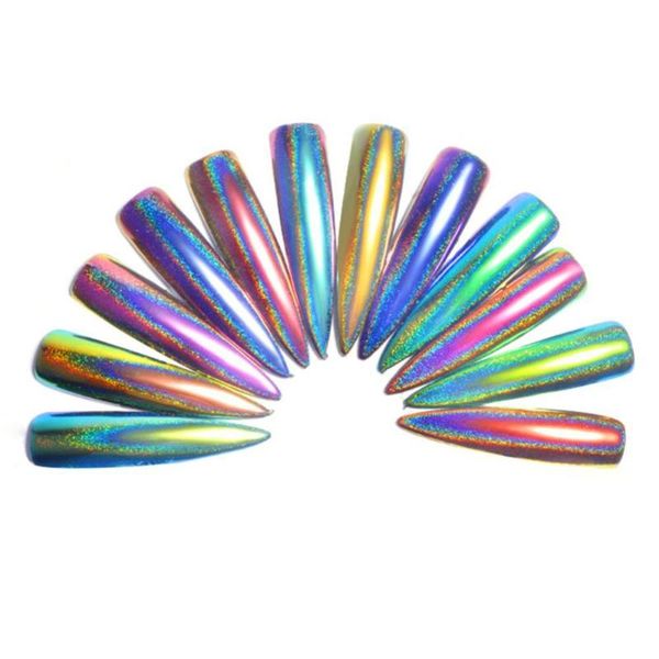 

nail glitter 12 colors mirror nails art decoration shimmering powder pigment gift fashion manicure salon tools, Silver;gold