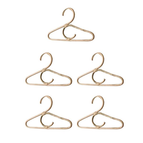 

hangers & racks 5pcs rattan clothes hanger nordic style kids garments organizer rack children room decor for