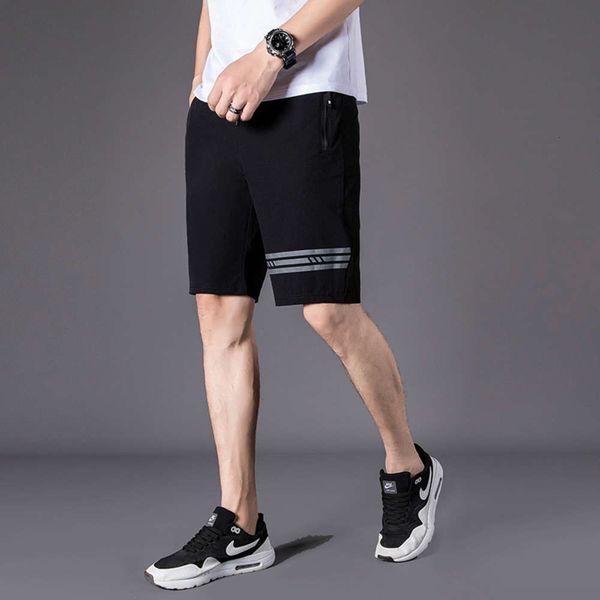 

casual sports shorts men's summer thin loose ice stretch capris comfortable and breathable beach pants, White;black