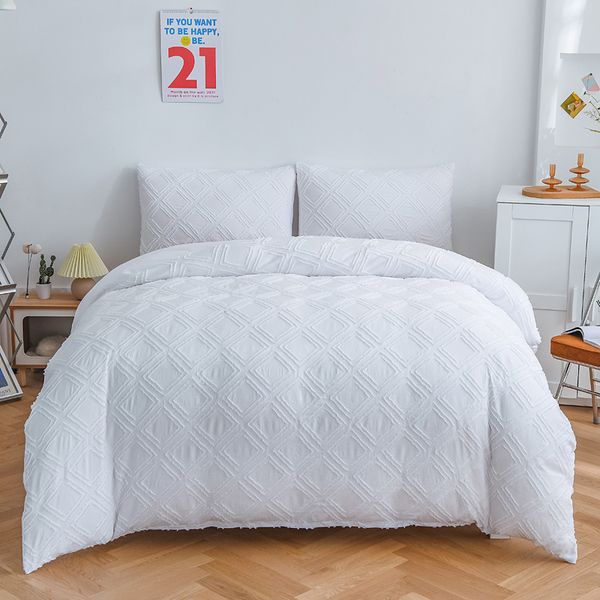 Simples nórdico sólido xadrez 220x240 Duvet Cover Covering Set Bedclothes Queen King Size Bedspreads 150 Quilt Home