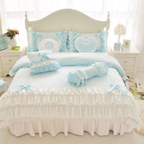 

princess style 4pcs cotton dandelion pattern sweet girl heart lace european korean velvet bedding set luxury sets