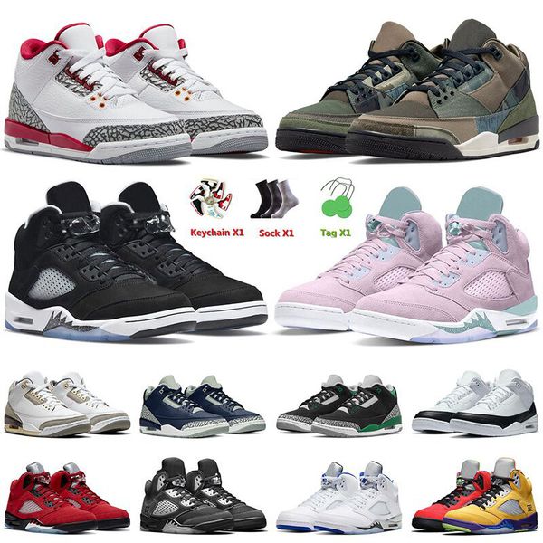 

mens athletic basketball shoes 5 5s v jumpman sneakers 2022 oreo easter cardinal red chlorophyll red patchwork men women fashion trainers