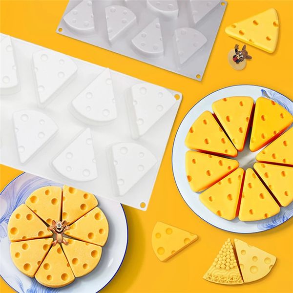 Yüksek Kalite 8 Düz Peynir Kalıp Silikon Kek Kalıp Dekorasyon DIY Pişirme Araçları için Fransız Tatlı Mus Kalıpları