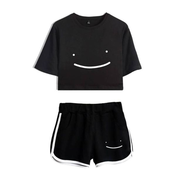 

women's tracksuits dreamwastaken two piece set women t-shirt + shorts streetwear summer soft elastic waist harajuku tracksuit casual cl, Gray