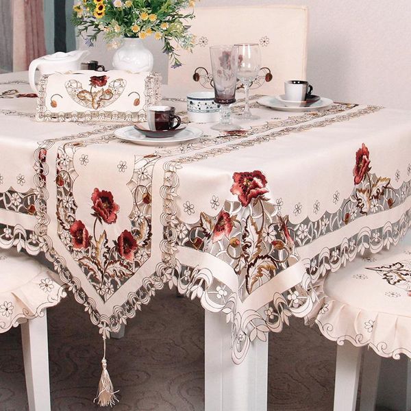

table cloth embroidery round cover square long tea flag chair cushion
