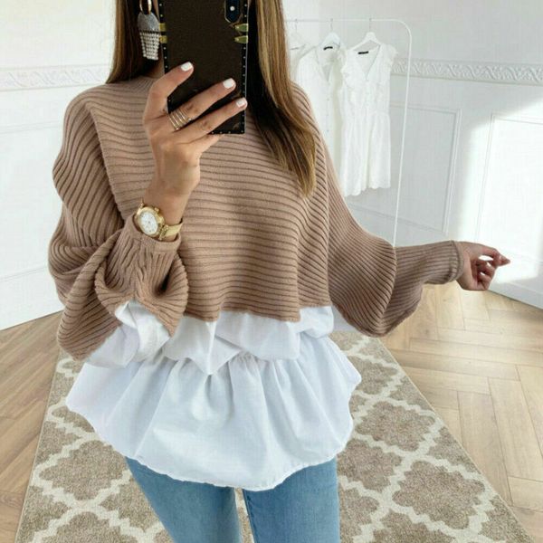 

new women autumn long sleeve casual shirt ladies round-neck blouse s  l xl 2019 loose tunic clothes x0521, White