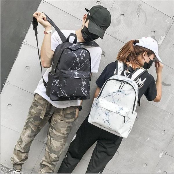 

backpack boys girls marble stone print fashion teenager rucksack canvas shoulder school mochila feminina