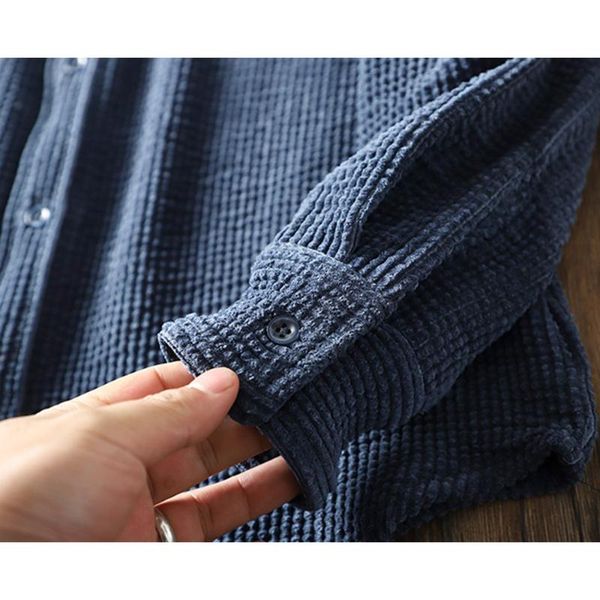 

men's casual shirts oversized high-quality corduroy fabric 2021 autumn and winter women's thick warm long-sleeved shirt -5xl, White;black