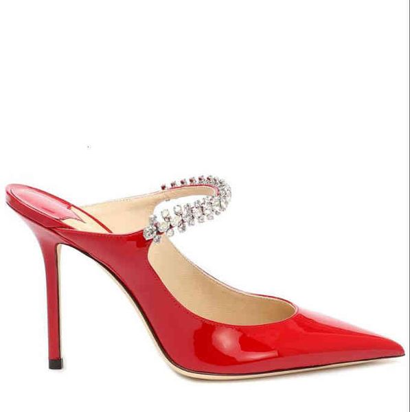 

luxury women 21s dress shoes pumps summer high heels slipper bing crystal /faux-pearl strap sandals pointed toe party wedding bride, Black