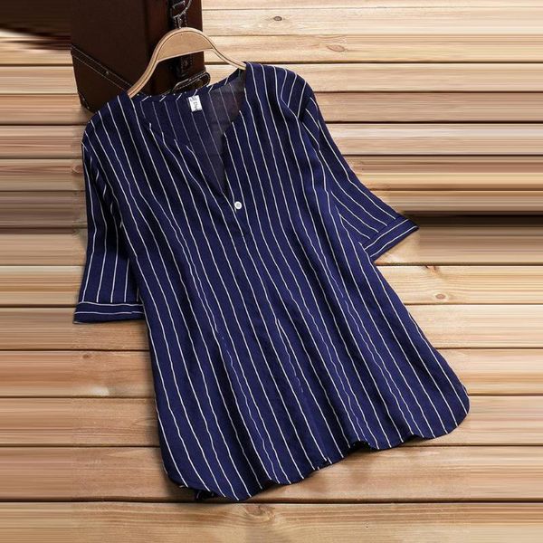 

women's blouses & shirts women and cotton blouse plus size print clothes 2021 summer et chemisier femme#3, White