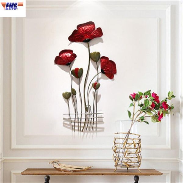 

decorative objects & figurines european style simulation flower stereoscopic iron art wall accessories pendant creative sofa background hang