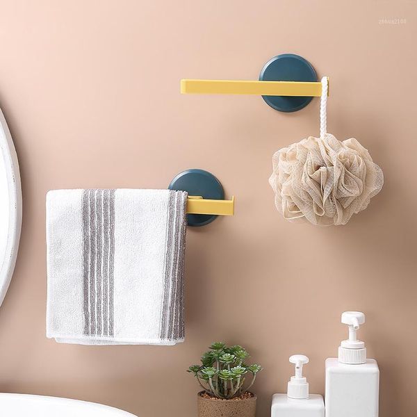 

towel racks seamless t-type wall-mounted rack bathroom punch-rod toilet bath rail1