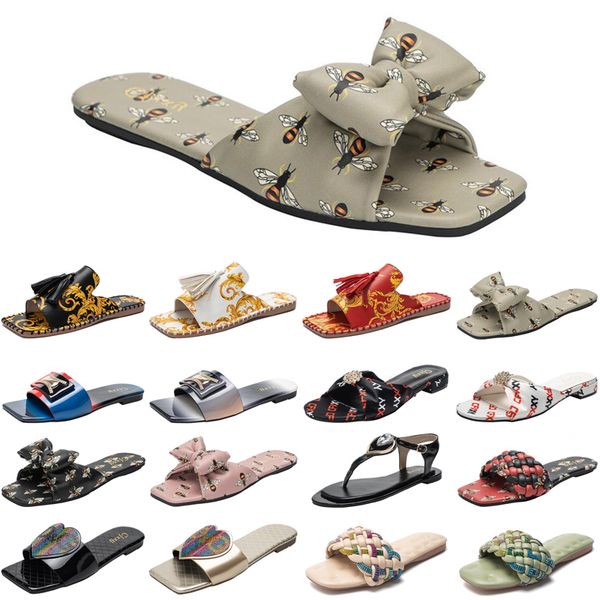 

designer women slides slippers womens sandals shoes black red slide slipper flat flip flops size 37-42 color33