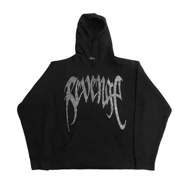 

men's s renew diamond black heartbreak rhinestone hoodie xxx same style