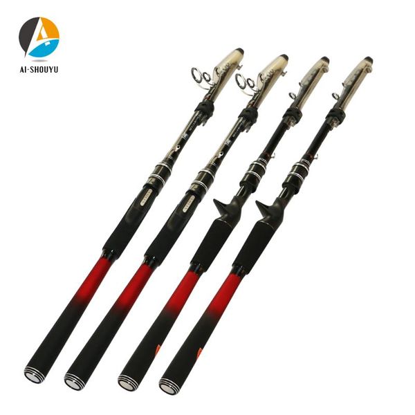 

boat fishing rods ai-shouyu travel rod 2.1m/2.4m/2.7m/3.0m/3.6m vara de pesca lure portable tackle