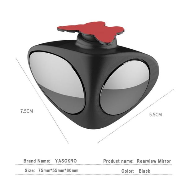 

motorcycle mirrors 2 in 1 car 360°rotatable double-sided convex wide angle visible front rear view mirror for universal cars blind spot