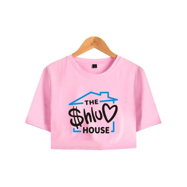

women's t-shirt the shluv house clothes female tracksuit cropped social star women short sleeve tee summer girls casual tshirt, White