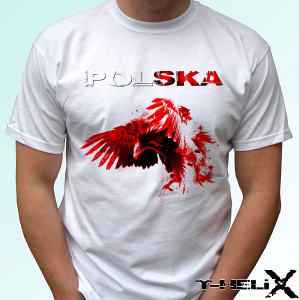 

orzel polski koszulka - eagle poland flag t shirt flaga polska, White;black