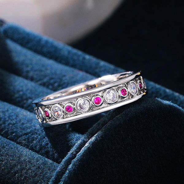 

wedding rings trendy colourful cubic zircon women's delicate bride engagement cz stone statement for women jewelry, Slivery;golden