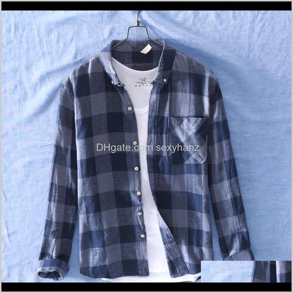 

clothing apparel drop delivery 2021 spanish style suehaiwes brand long-sleeved linen men plaid casual shirt mens fashion shirts male ove, White;black