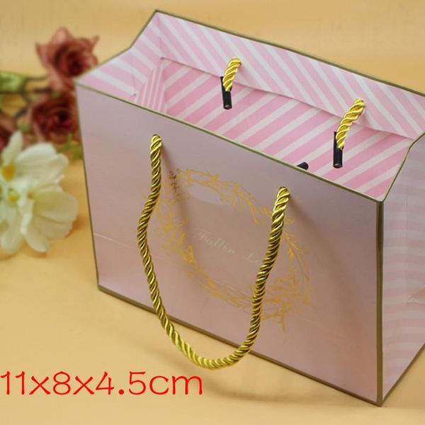 

gift wrap 20 pcs mini pink / blue wedding favors bags return present handbag paper bag for holding box candy box, 11x8x4.5cm